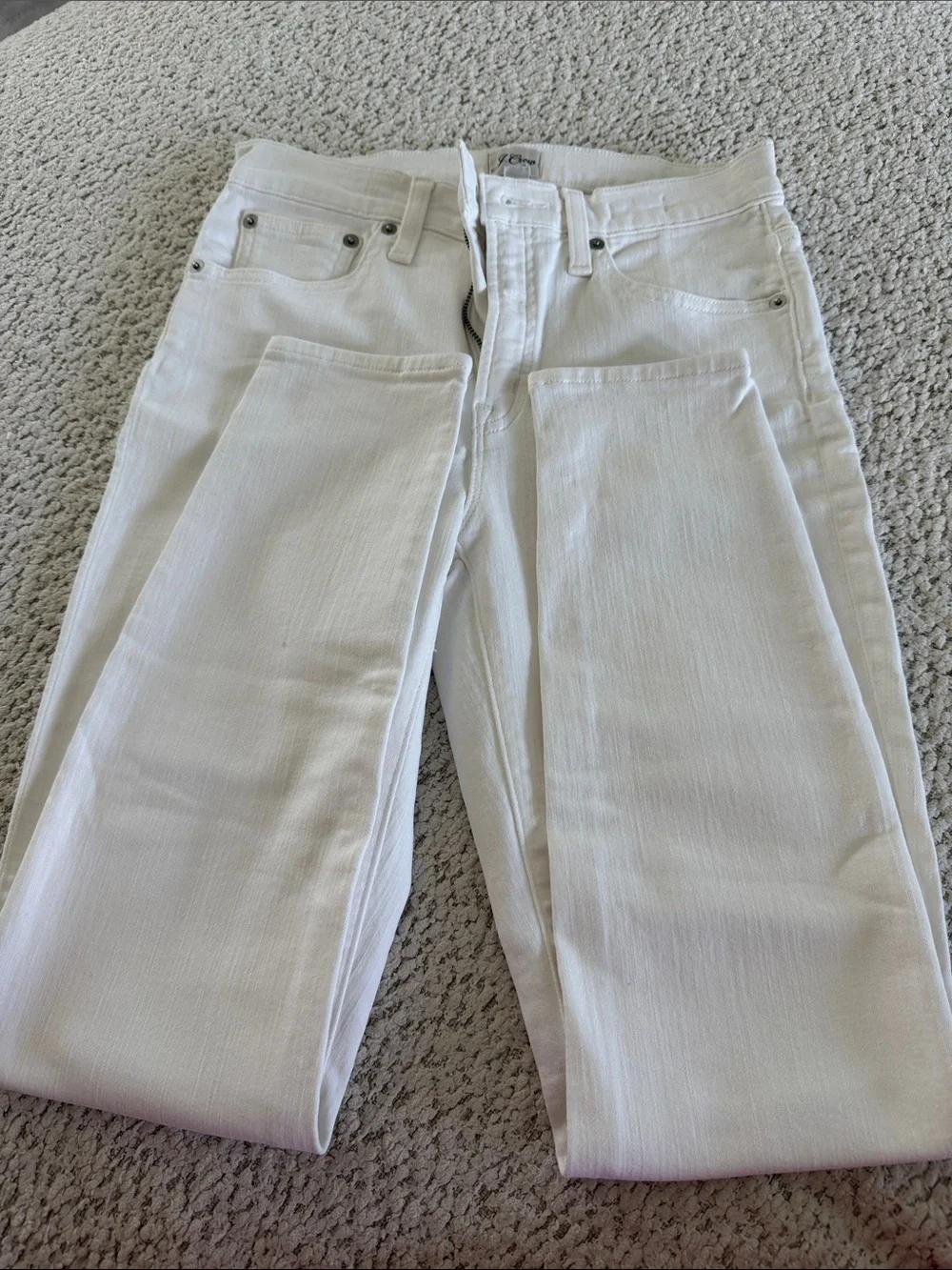 J. Crew White Skinny Jeans - Stretch Denim Slim Fit Toothpick